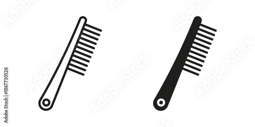 Hair brush icons on white background. EPS 10. Editable linear style stroke. Vector icon