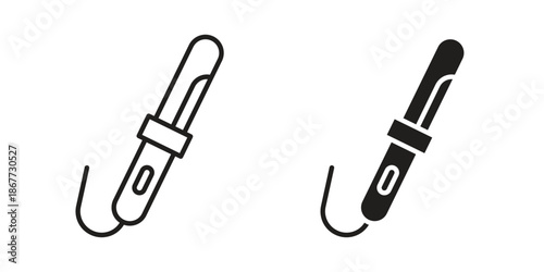Hair curler icons on white background. EPS 10. Editable linear style stroke. Vector icon