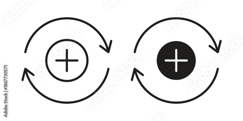 Health recovery icons on white background. EPS 10. Editable linear style stroke. Vector icon