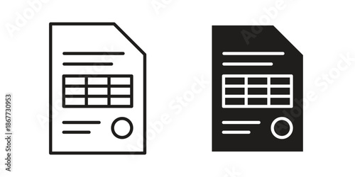 Invoice icons on white background. EPS 10. Editable linear style stroke. Vector icon