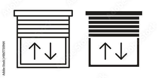Jalousie icons on white background. EPS 10. Editable linear style stroke. Vector icon