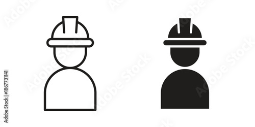 Labour icons on white background. EPS 10. Editable linear style stroke. Vector icon