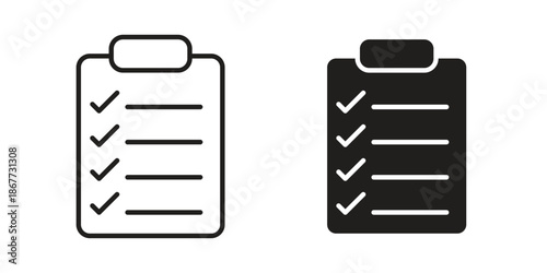 List icons on white background. EPS 10. Editable linear style stroke. Vector icon