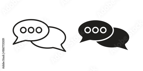 Live chat icons on white background. EPS 10. Editable linear style stroke. Vector icon