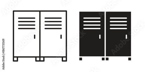 Locker icons on white background. EPS 10. Editable linear style stroke. Vector icon