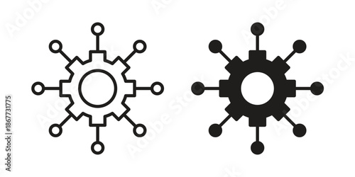 Multichannel marketing icons on white background. EPS 10. Editable linear style stroke. Vector icon