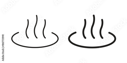 Onsen icons on white background. EPS 10. Editable linear style stroke. Vector icon