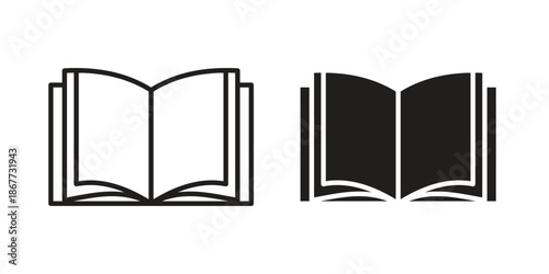 open book icons on white background. EPS 10. Editable linear style stroke. Vector icon