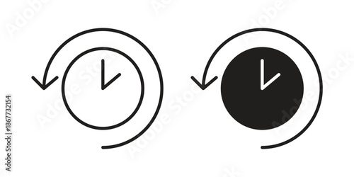Past time icons on white background. EPS 10. Editable linear style stroke. Vector icon