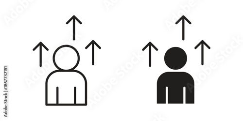 Personal development icons on white background. EPS 10. Editable linear style stroke. Vector icon