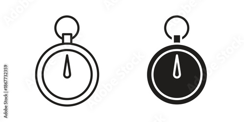 Pocket watch icons on white background. EPS 10. Editable linear style stroke. Vector icon