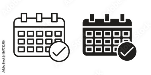 Schedule icons on white background. EPS 10. Editable linear style stroke. Vector icon