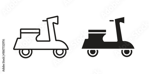 Scooter bike icons on white background. EPS 10. Editable linear style stroke. Vector icon