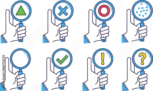 Hand holding quiz game symbol paddles Vector