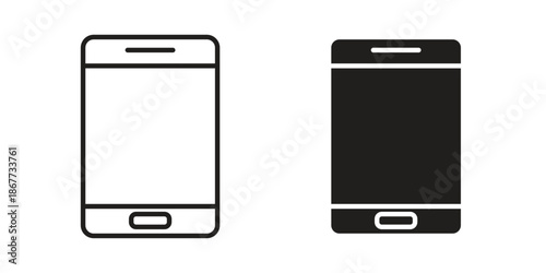 Smartphone icons on white background. EPS 10. Editable linear style stroke. Vector icon