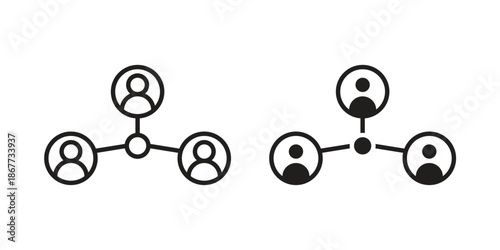 Stakeholders icons on white background. EPS 10. Editable linear style stroke. Vector icon