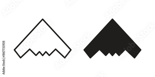 Stealth plane icons on white background. EPS 10. Editable linear style stroke. Vector icon