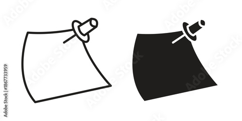 Sticky notes icons on white background. EPS 10. Editable linear style stroke. Vector icon