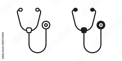 Stethoscope icons on white background. EPS 10. Editable linear style stroke. Vector icon