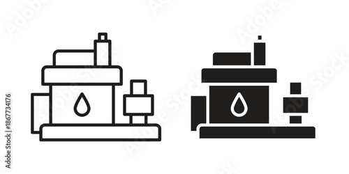 Sump pump icons on white background. EPS 10. Editable linear style stroke. Vector icon
