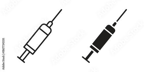 Syringe icons on white background. EPS 10. Editable linear style stroke. Vector icon