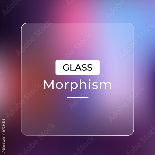 Minimalist design concept showcasing the frosted transparency and elegant aesthetic of glass morphism user interface elements.