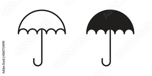 Umbrella icons on white background. EPS 10. Editable linear style stroke. Vector icon
