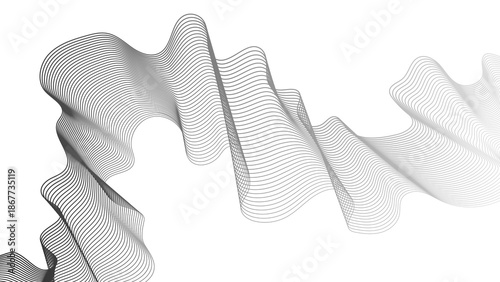 Abstract backdrop with grey wave gradient lines