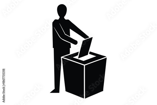 cast vote vector icon silhouette