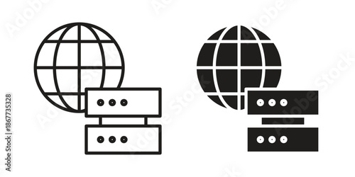 Web server icons on white background. EPS 10. Editable linear style stroke. Vector icon