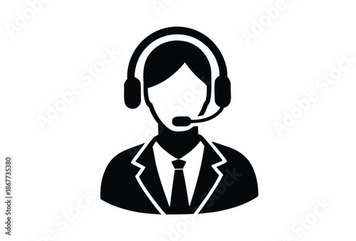 call center vector icon silhouette