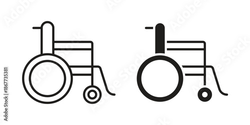 Wheelchair icons on white background. EPS 10. Editable linear style stroke. Vector icon