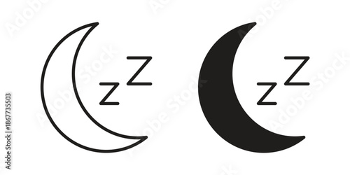 Zzz icons on white background. EPS 10. Editable linear style stroke. Vector icon