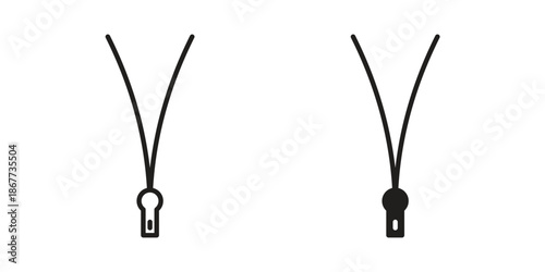 Zip icons on white background. EPS 10. Editable linear style stroke. Vector icon