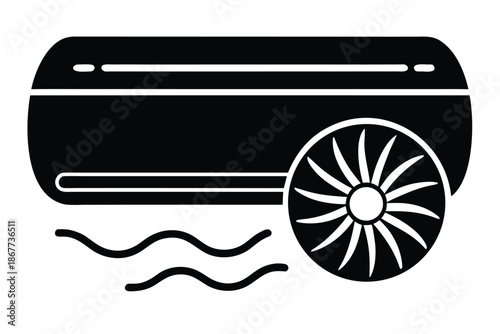 air conditioner vector icon silhouette