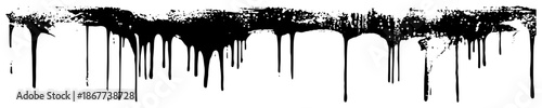 Black dripping ink border with grunge paint splatter effect