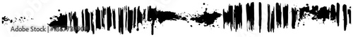 Abstract horizontal grunge ink brush strokes with paint splatters and smudges