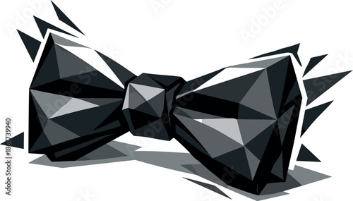 Modern Bow Tie Vector. Low-poly vector illustration of a modern bow tie symbolizing fashion, events, and stylish identity,