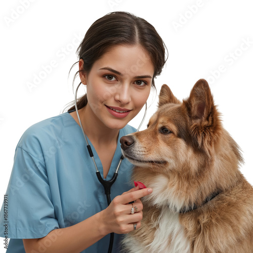 Veterinarian Prepares to Give a Vaccination to a Labrador Dog in a Clinic