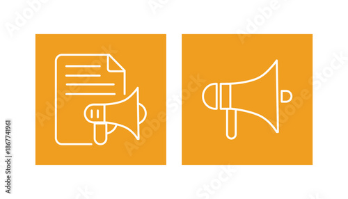 Campaign icon silhouette vector designs. Editable Strokes,Loudspeaker megaphone icon, Advertising concept on flat line style.