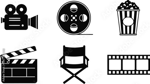Cinema production icons Vector