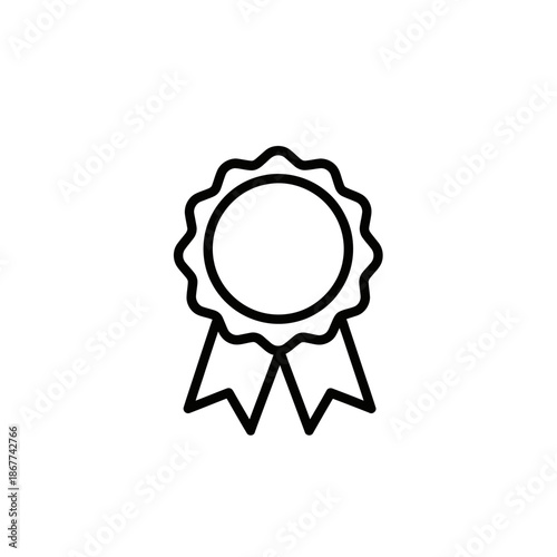 Minimalist Award Ribbon Icon symbolizing achievement and excellence