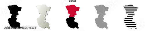 Bengo blank outline map set