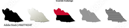 Cuando Cubango blank outline map set