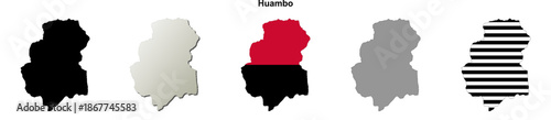 Huambo blank outline map set