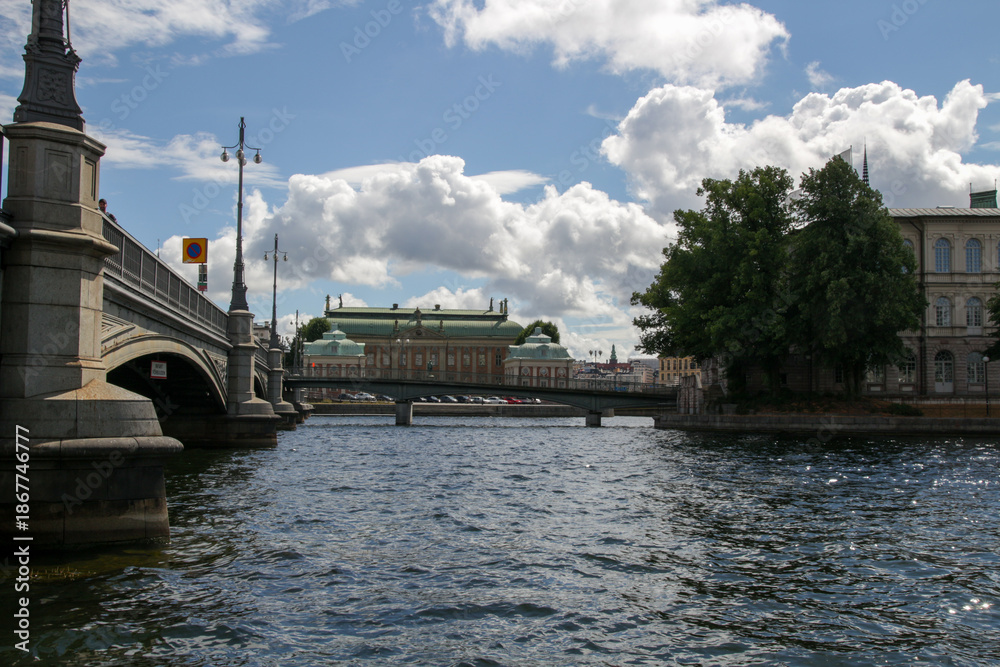 Fototapeta premium Stockholm, Sweden - 04.08.2018 - Stockholm during a beautiful sunny summer day