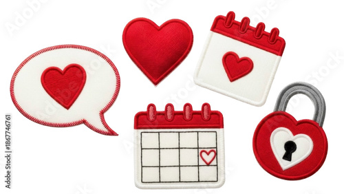 Valentine's Day Emblems on a Transparent PNG Image