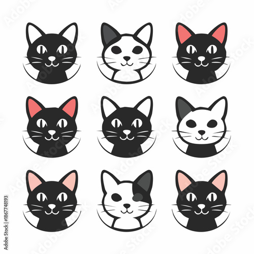 set of cats illustration