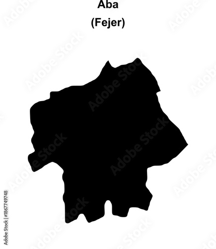 Aba district blank outline map