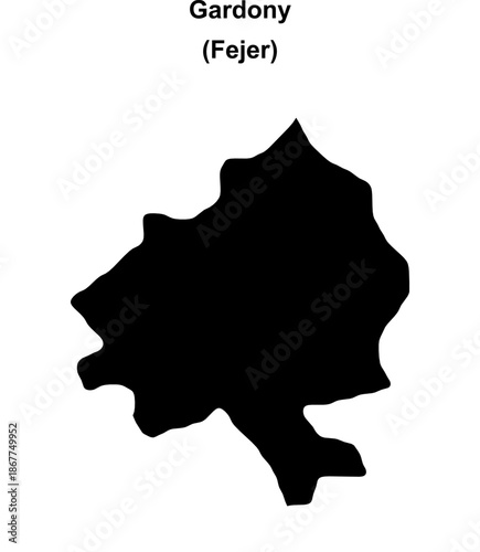 Gardony district blank outline map